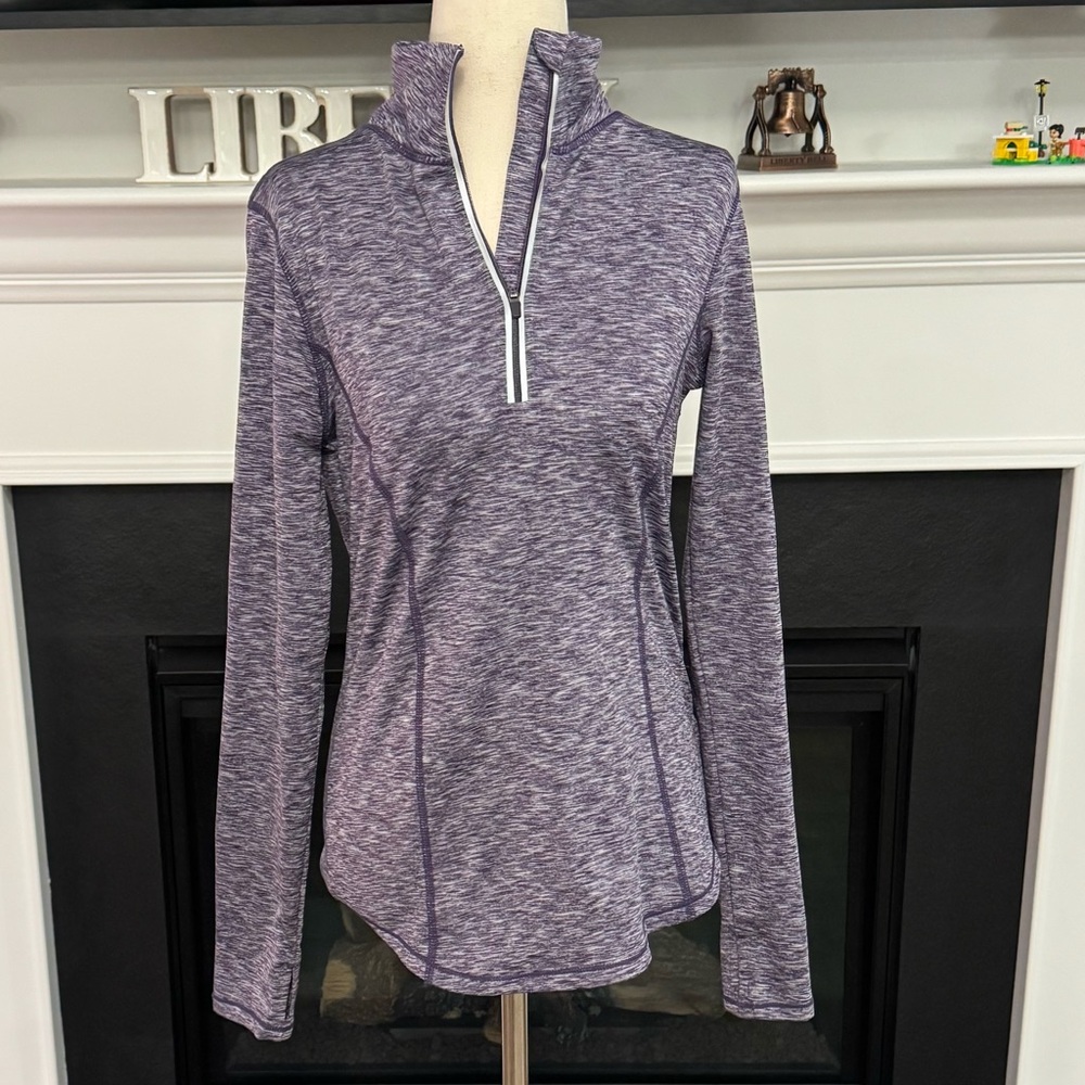 Saks Fifth Avenue Performance Quarter-Zip Pullover – Purple Heather, Size S/P